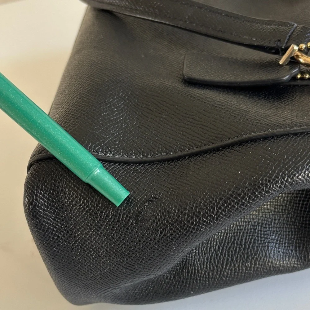 Coach Black Leather Mini Christie Carry‎ All Satchel / Crossbody